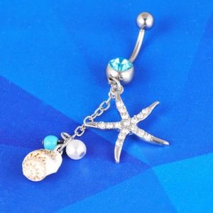 ⤵️$16 NWOT Seashell Surg Steel Navel Belly Ring